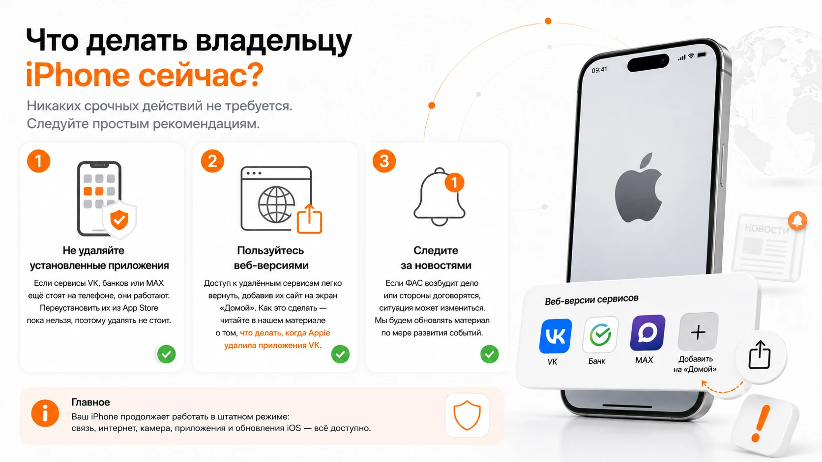 Инфографика: что делать владельцу iPhone сейчас