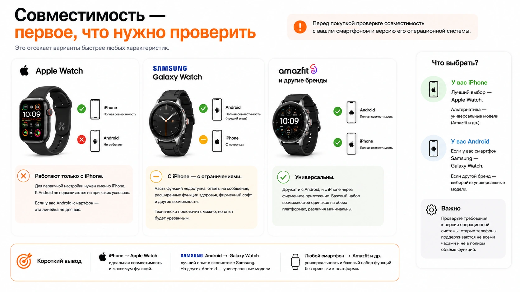 Инфографика: совместимость — первое, что нужно проверить