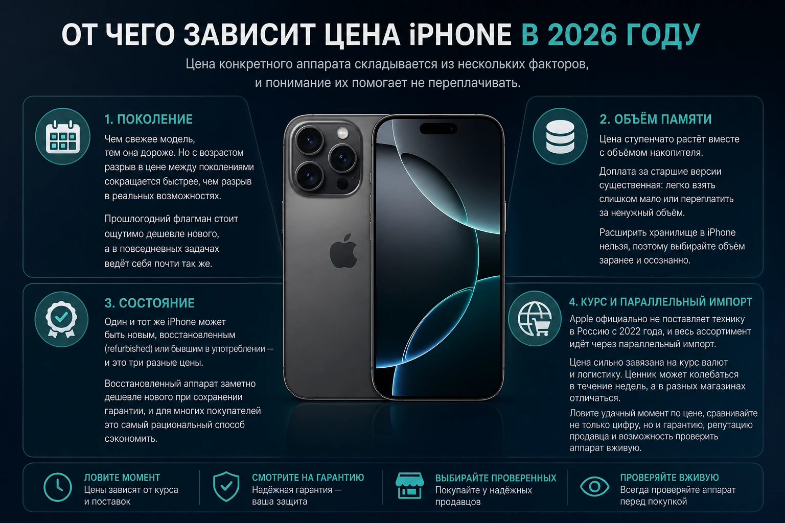 Инфографика: от чего зависит цена iPhone в 2026 году
