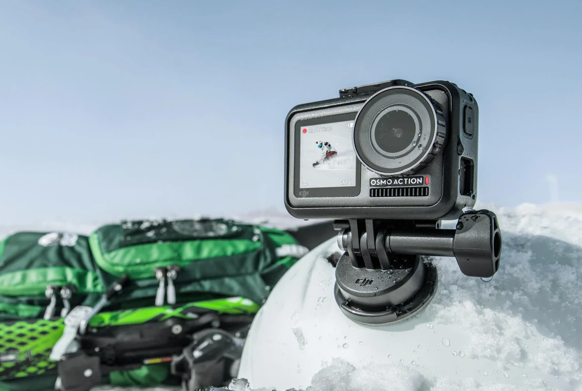 DJI Osmo Action 4 на креплении — съёмка в движении