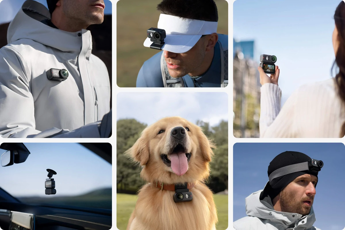 Способы крепления DJI Osmo Nano — на кепке, на одежде, на ошейнике