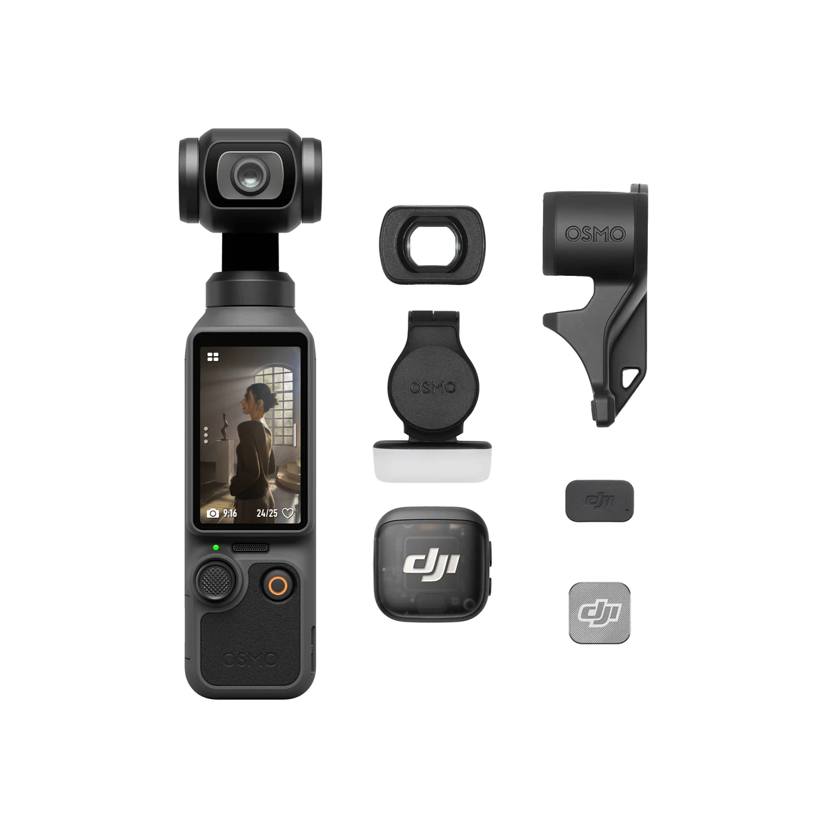 Комплект DJI Osmo Pocket 4 Creator Combo — камера, микрофон DJI Mic 3, насадка, свет и крепления