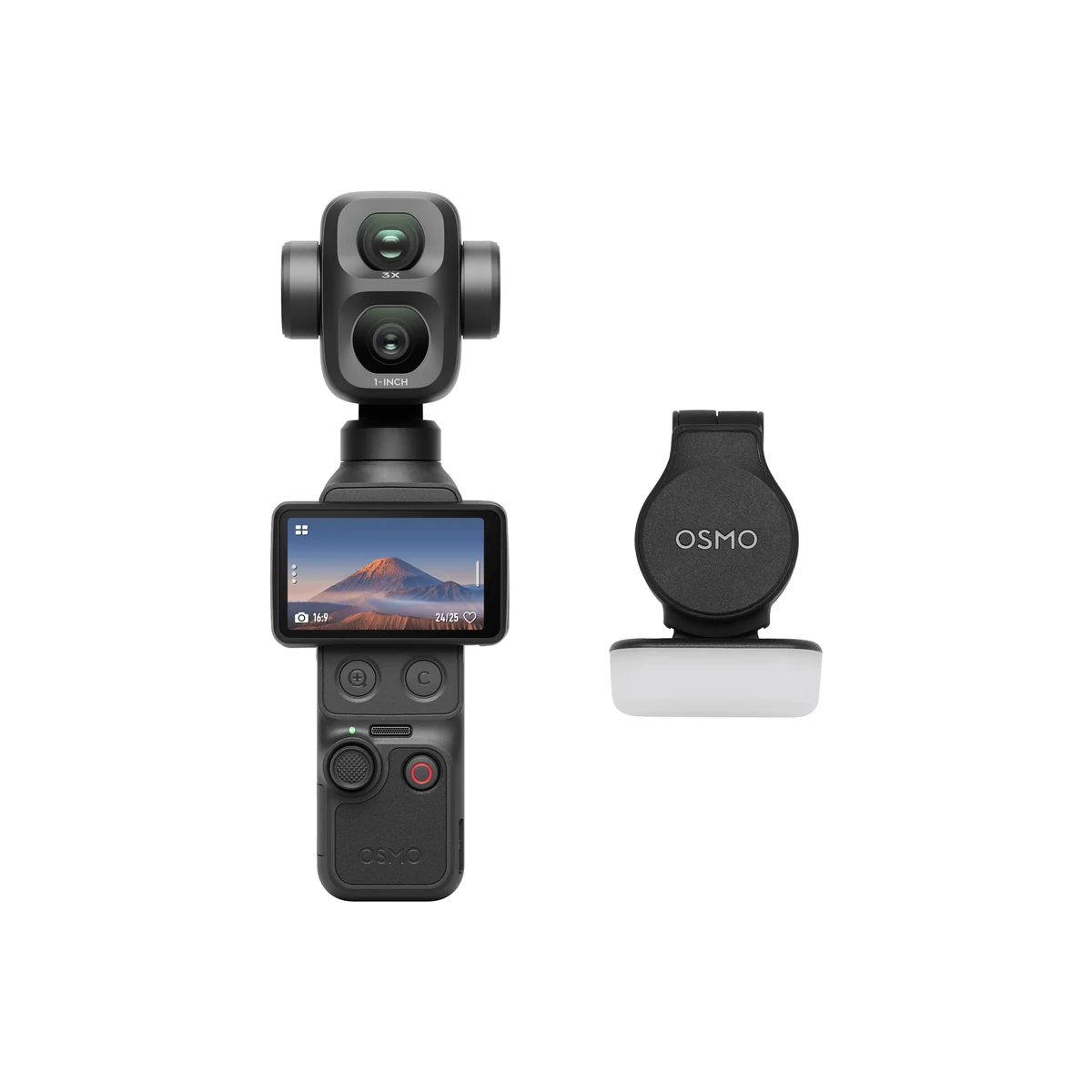 Базовый комплект DJI Osmo Pocket 4P — камера, ручка с резьбой, накамерный свет, чехол