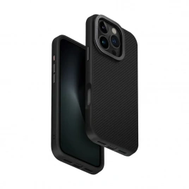 Клип-кейс (накладка) UNIQ Keva Max MagSafe для Apple iPhone 16 Pro полиуретан, кевлар (армид), алюминий, чёрный