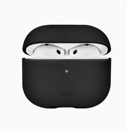 Кобура UNIQ Terra для Apple AirPods 4 кожа, чёрный