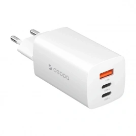 Сетевое зарядное устройство Deppa Wall Charger GaN QC 65 Вт белый