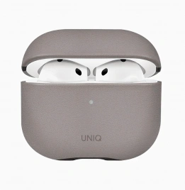Кобура UNIQ Terra для Apple AirPods 4 кожа, серый