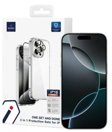 Защитный комплект Wiwu для iPhone 16 Pro One set and done 3 in 1 Protection Sets for IP