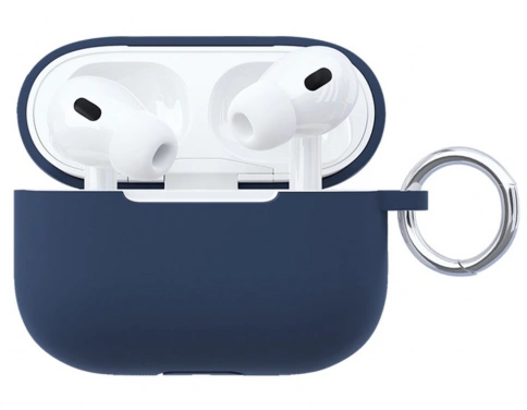 Чехол силиконовый VLP Soft Touch для AirPods Pro 2, темно-синий фото 1