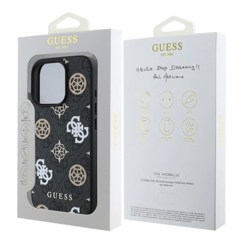 Чехол Guess iPhone 16 ProMax Colored Peony Black фото 5