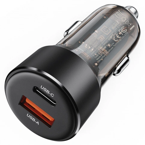 Автозарядка Fast Charge B12 60W (1xUSB-C+1xUSB-A) фото 2