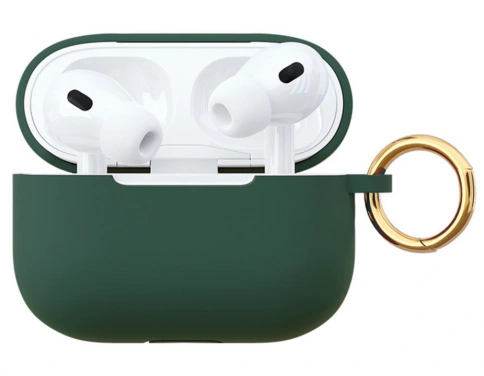 Чехол силиконовый VLP Soft Touch для AirPods Pro 2, темно-зеленый фото 1
