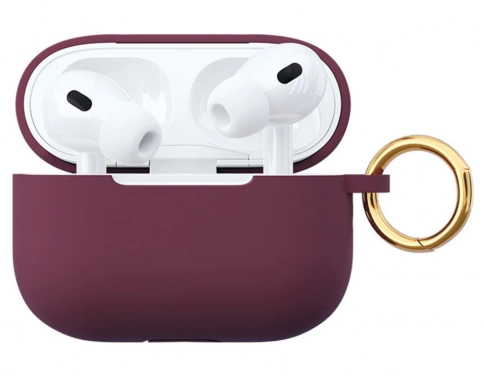 Чехол силиконовый VLP Soft Touch для AirPods Pro 2, марсала фото 1