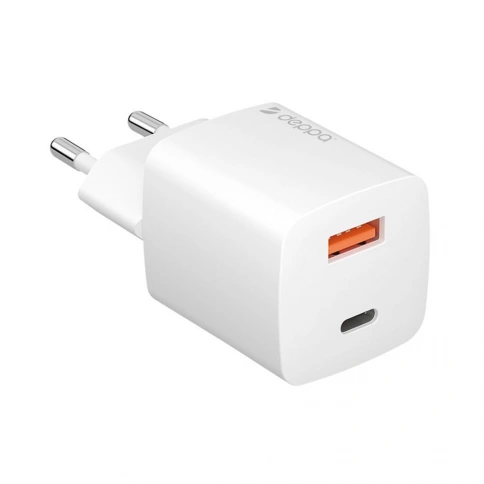 Сетевое зарядное устройство Deppa Wall Charger USB-C + USB-A, 20W фото 1