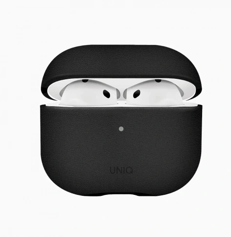 Кобура UNIQ Terra для Apple AirPods 4 кожа, чёрный фото 1