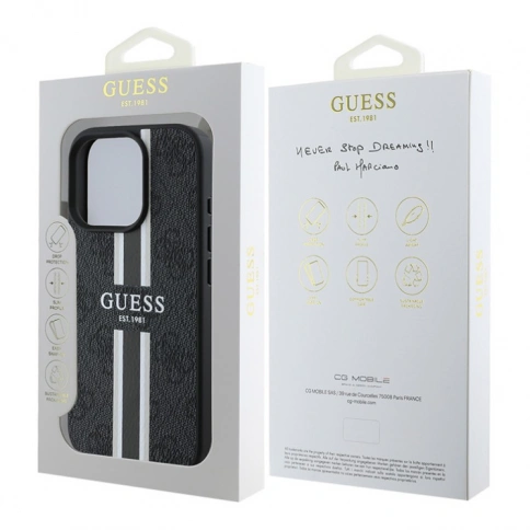 Чехол Guess iPhone 16 ProMax Stripes Black фото 5