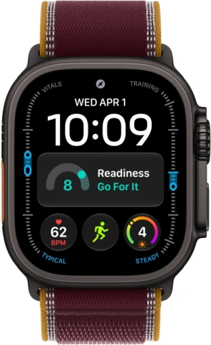 Apple Watch Ultra 4 Black Titanium Burgundy Trail Loop фото 2