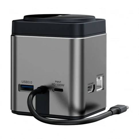 Док-станция WIWU Cube Hub 9 in 1 (Type-C) серый фото 2