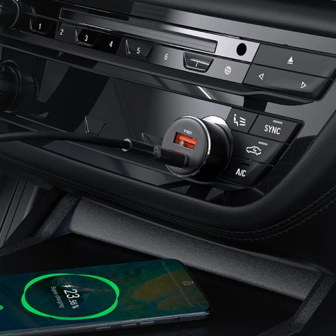 Автозарядка Fast Charge B12 60W (1xUSB-C+1xUSB-A) фото 4