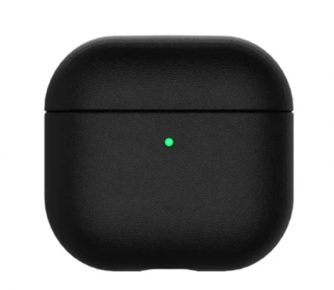 Чехол KZDOO для Apple AirPods 4 кожа, черный фото 1