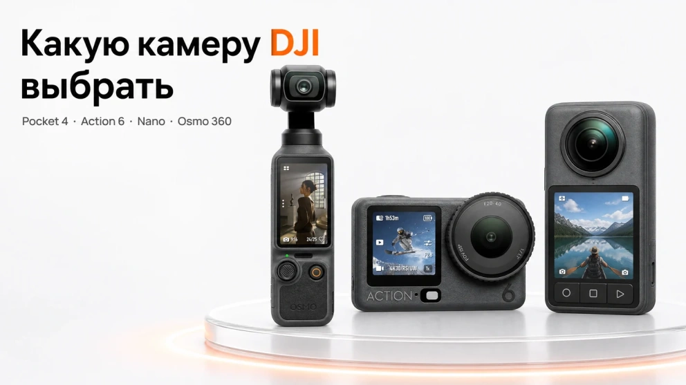 Какую камеру DJI выбрать: Pocket 4, Action 6, Nano или Osmo 360