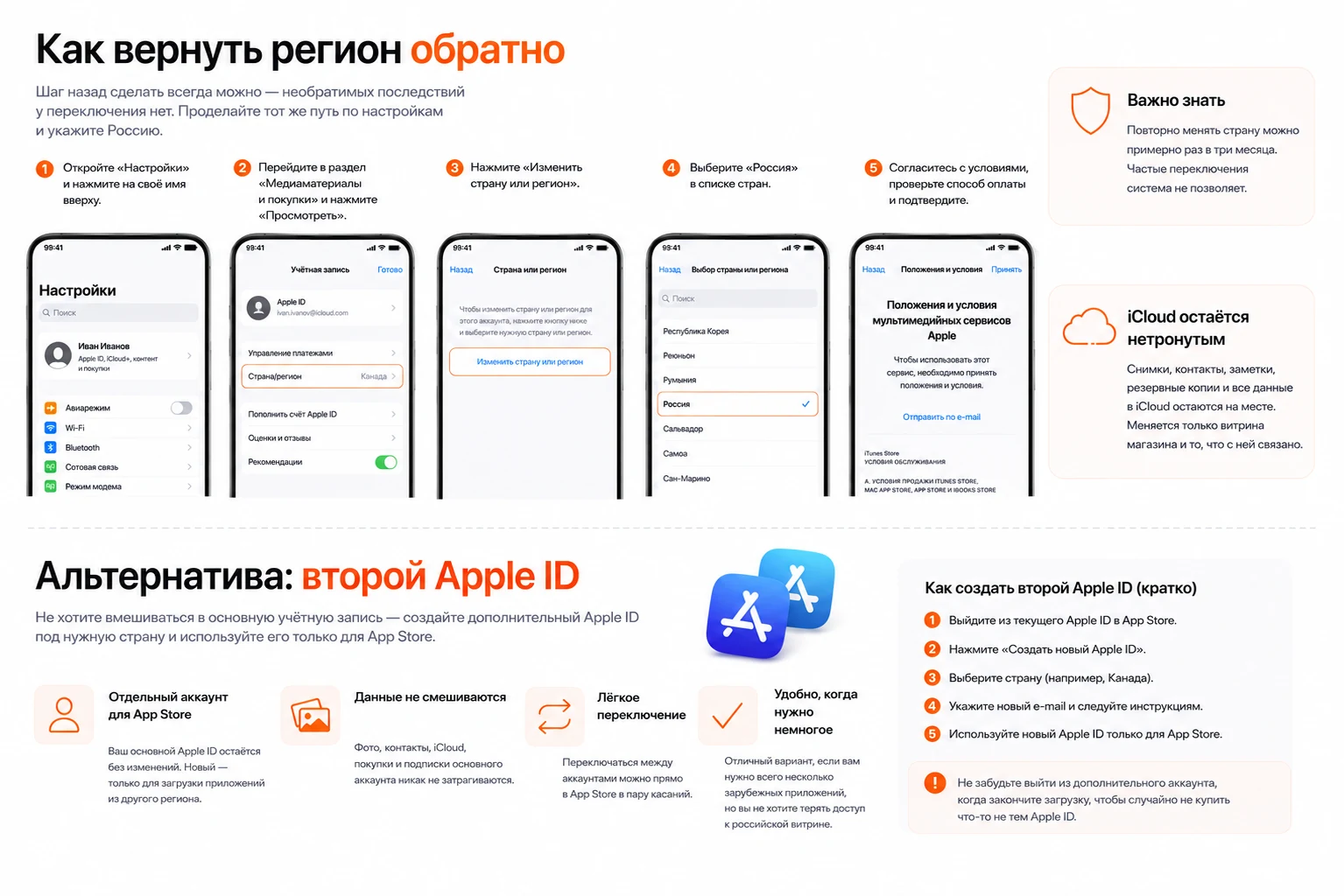Как вернуть прежний регион в App Store обратно